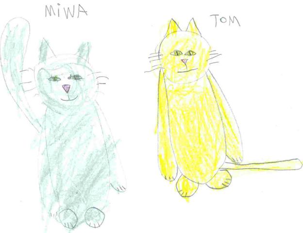 The Rake's Cats, by Aria, age 4